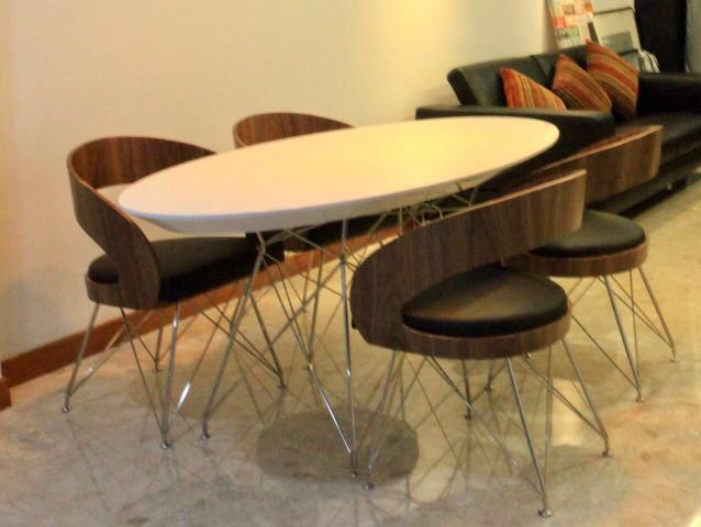 Scandinavian Design Modern Oval Dining Set Furniture Tables Chairs On Carousell