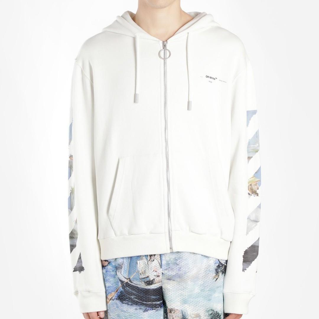 Off white 2019 business casual zip hoodie bluza on sale