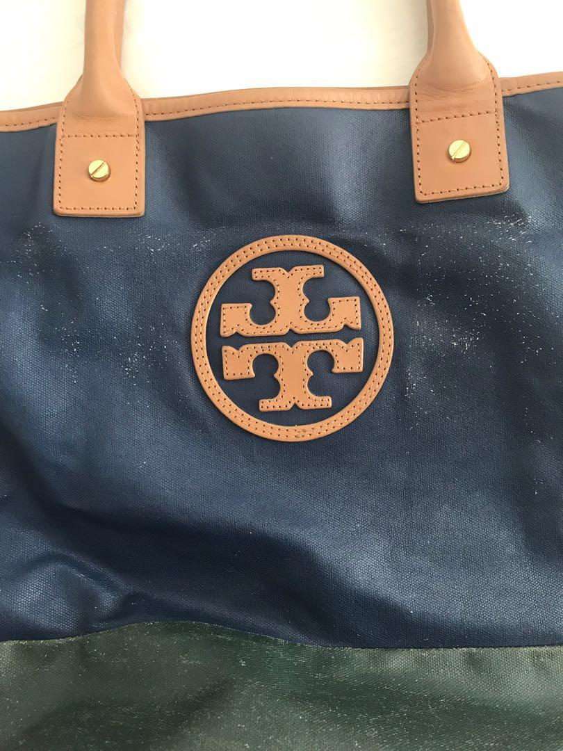 Tory Burch Canvas Jaden Tote, Barang Mewah, Tas & Dompet di Carousell