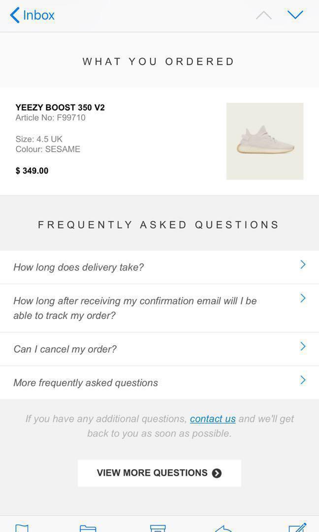 adidas yeezy confirmation email