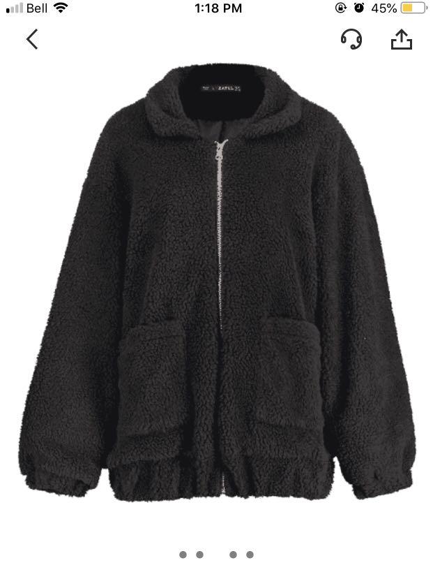 Zaful Fluffy Zip Up Winter Teddy Coat Women S Fashion Clothes On