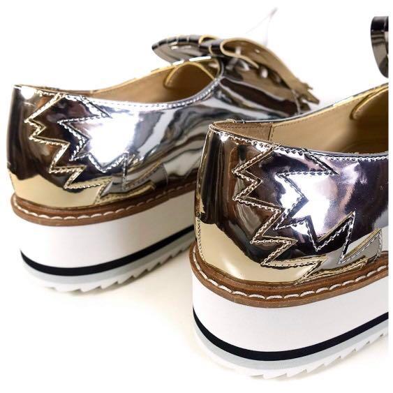 silver platform sneakers zara