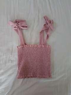Pink Ribbon Crop Top