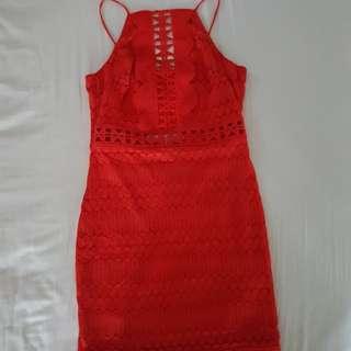 Topshop Red Bodycon Dress