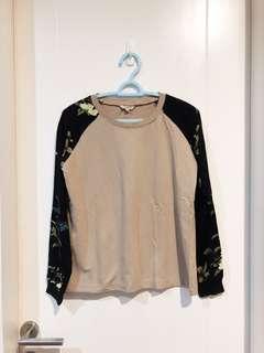 Floral sleeve sweater
