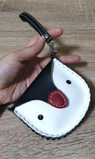 Handmade Penguin leather coin & money purse