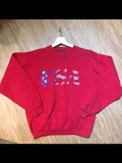 USA 胸前刺繡古著大學T 衛衣 厚磅 vintage 師大古著店購入