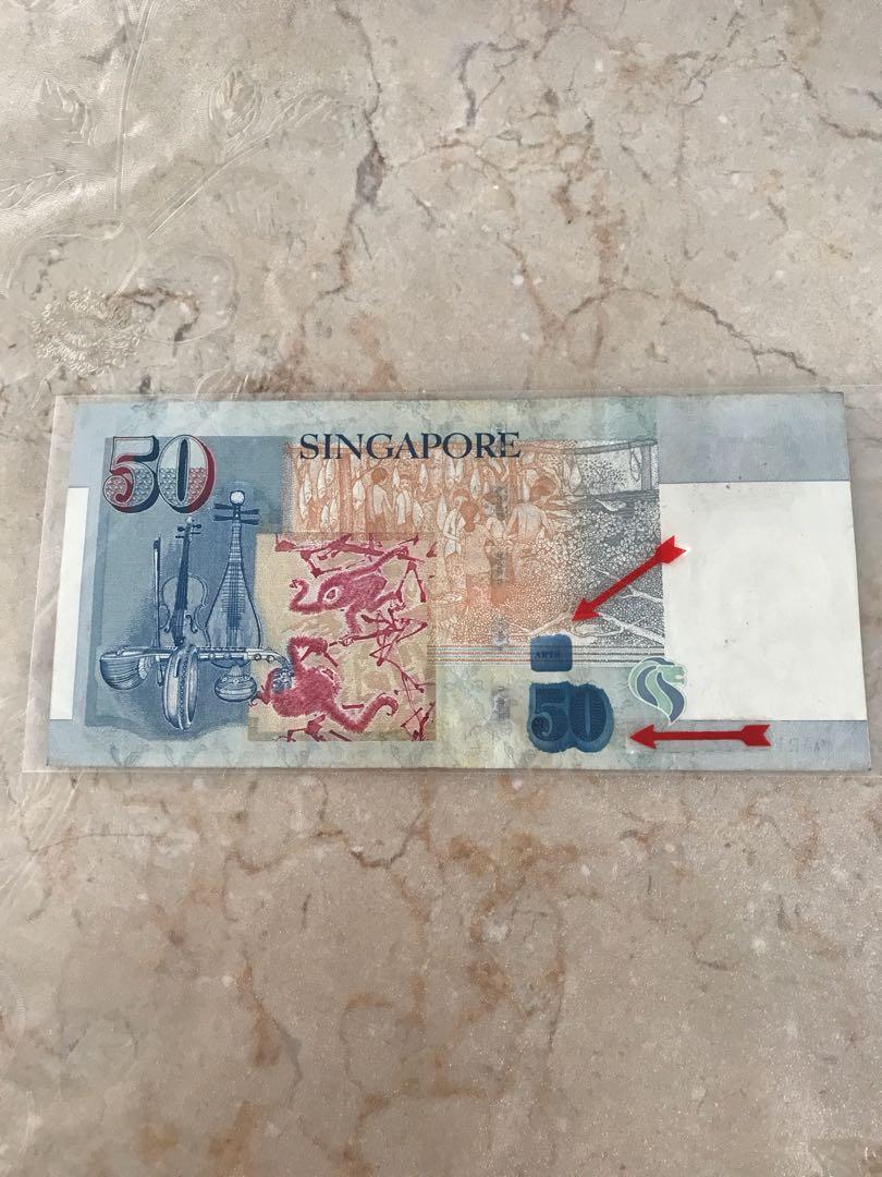 $50 error note (Category: Currency) located in Singapore. Submitted by ka.ching (Listing ID 197974213, Image 2). Description: Error note very fine condition .