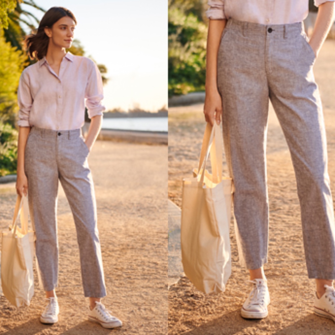 Uniqlo cotton linen relaxed clearance pants