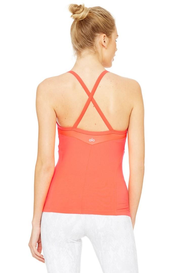 Alo Yoga Becka Bra Tank in Volcano Volcano Glossy Women s