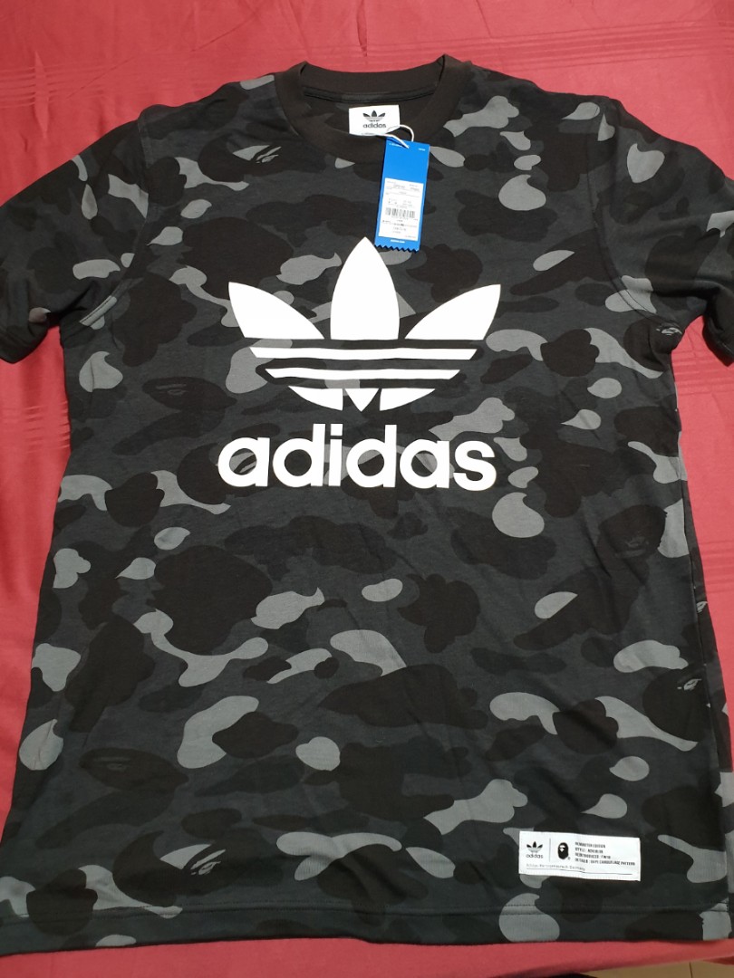 Bape Adidas T-shirt XL, Men's Fashion, Clothes, Tops on Carousell