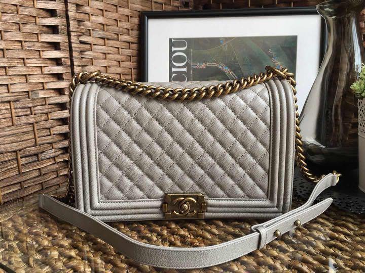 Grey boy bag chanel clearance