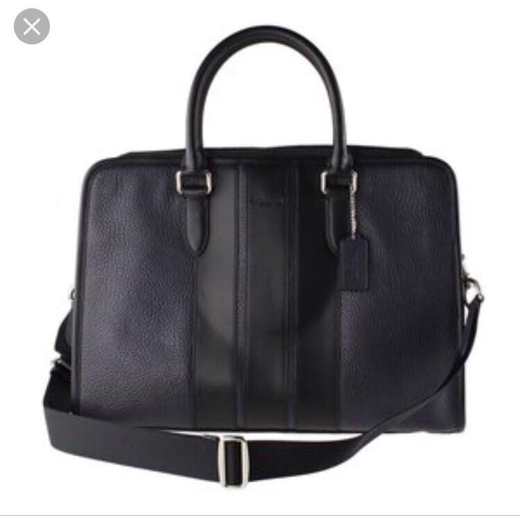 COACH BAG F72308 MIDNIGHT BLACK BOND BRIEF IN PEBBLE LEATHER
