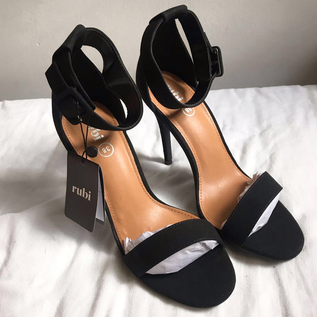 Cotton On Rubi Black Ankle Strap Heels Women s Fashion Footwear