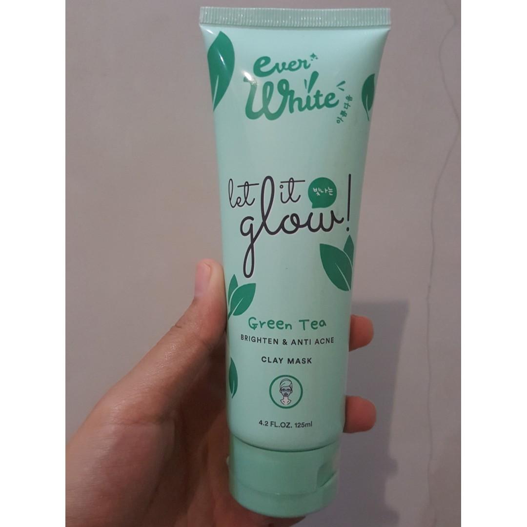Everwhite Let It Glow Greentea Clay Mask 125 Ml Kesehatan Kecantikan Kulit Sabun Tubuh Di Carousell