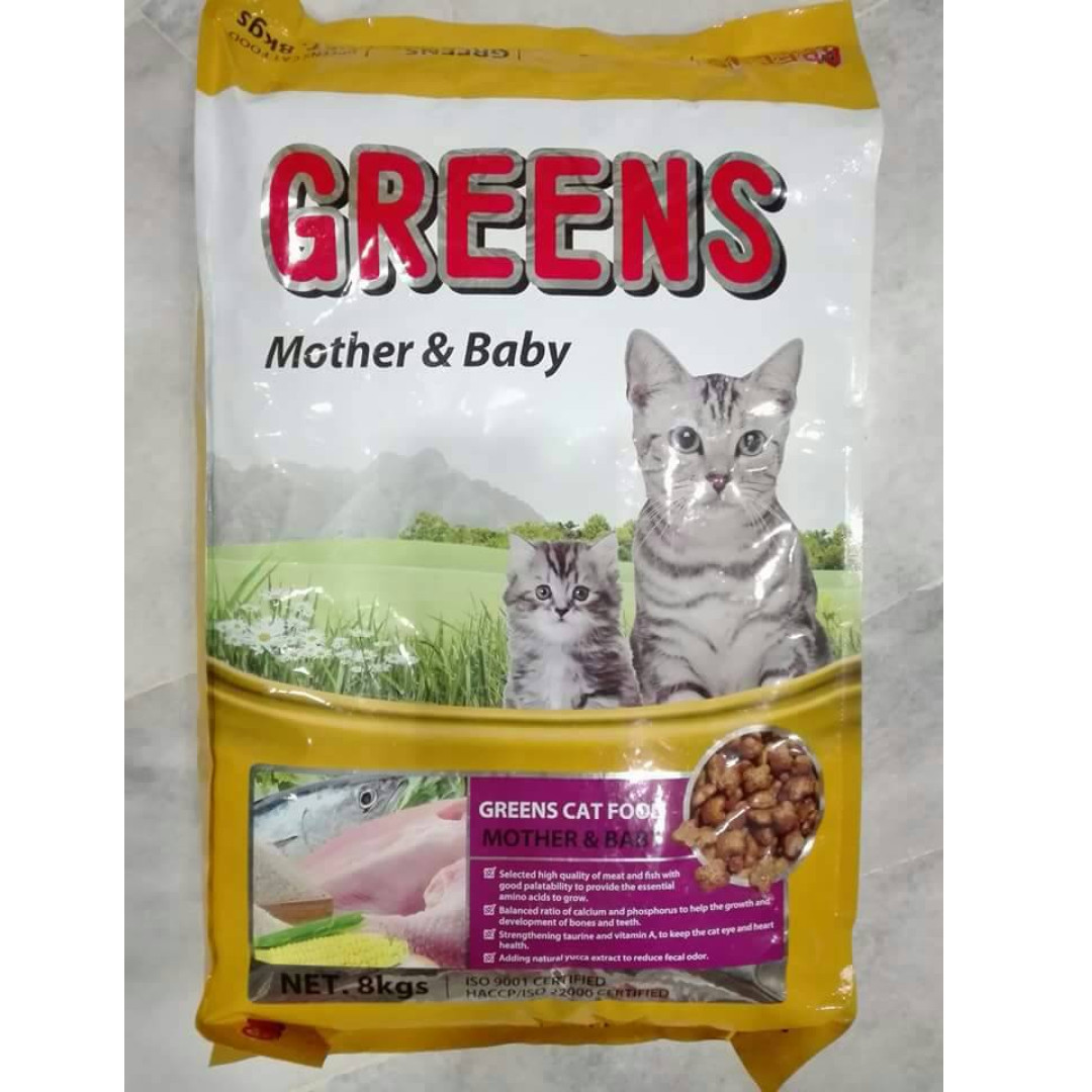 Greens Mother u0026 Baby Cat Food Makanan Kucing 8kg, Pet Supplies 