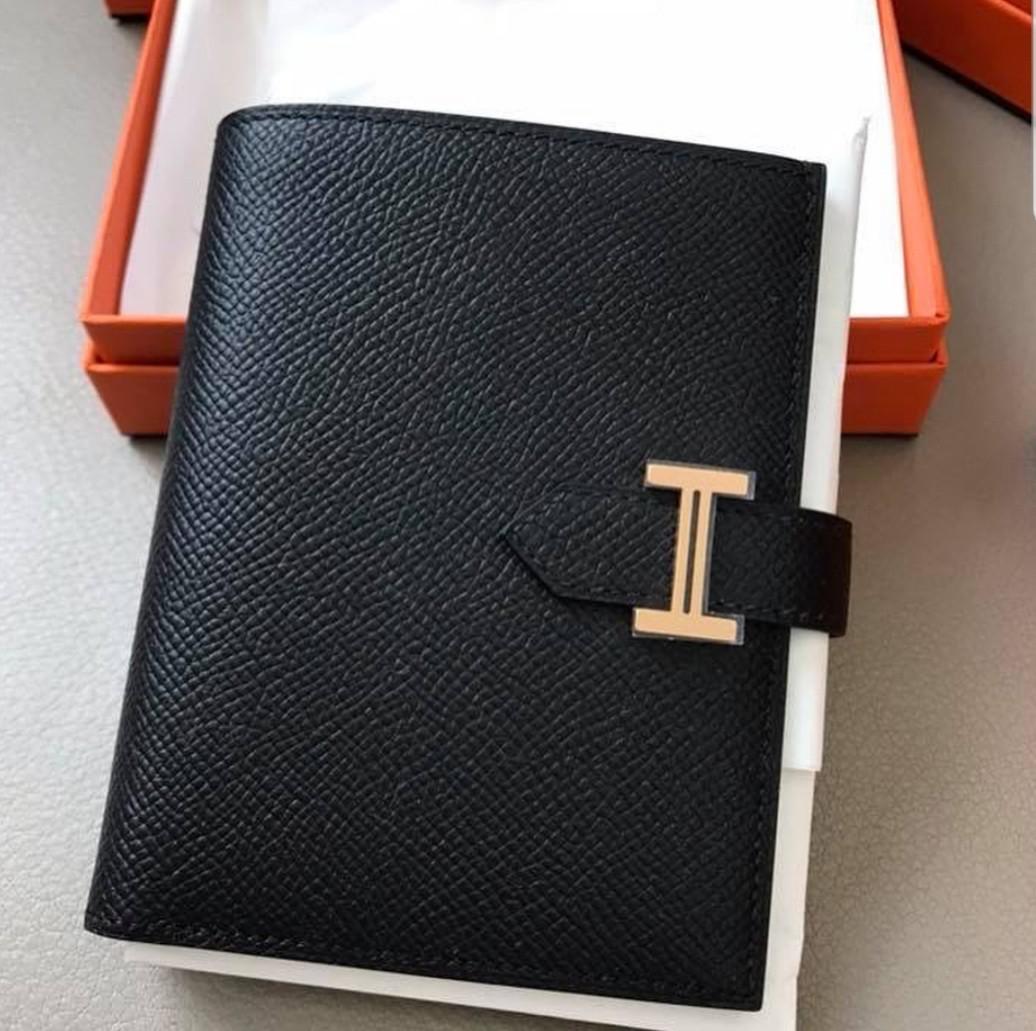 Hermes Bearn Compact Wallet Black in 