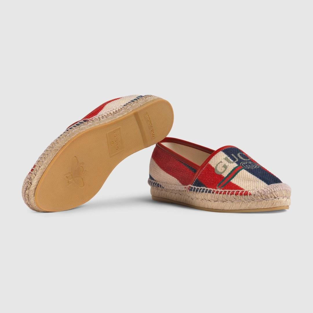 gucci logo canvas espadrille