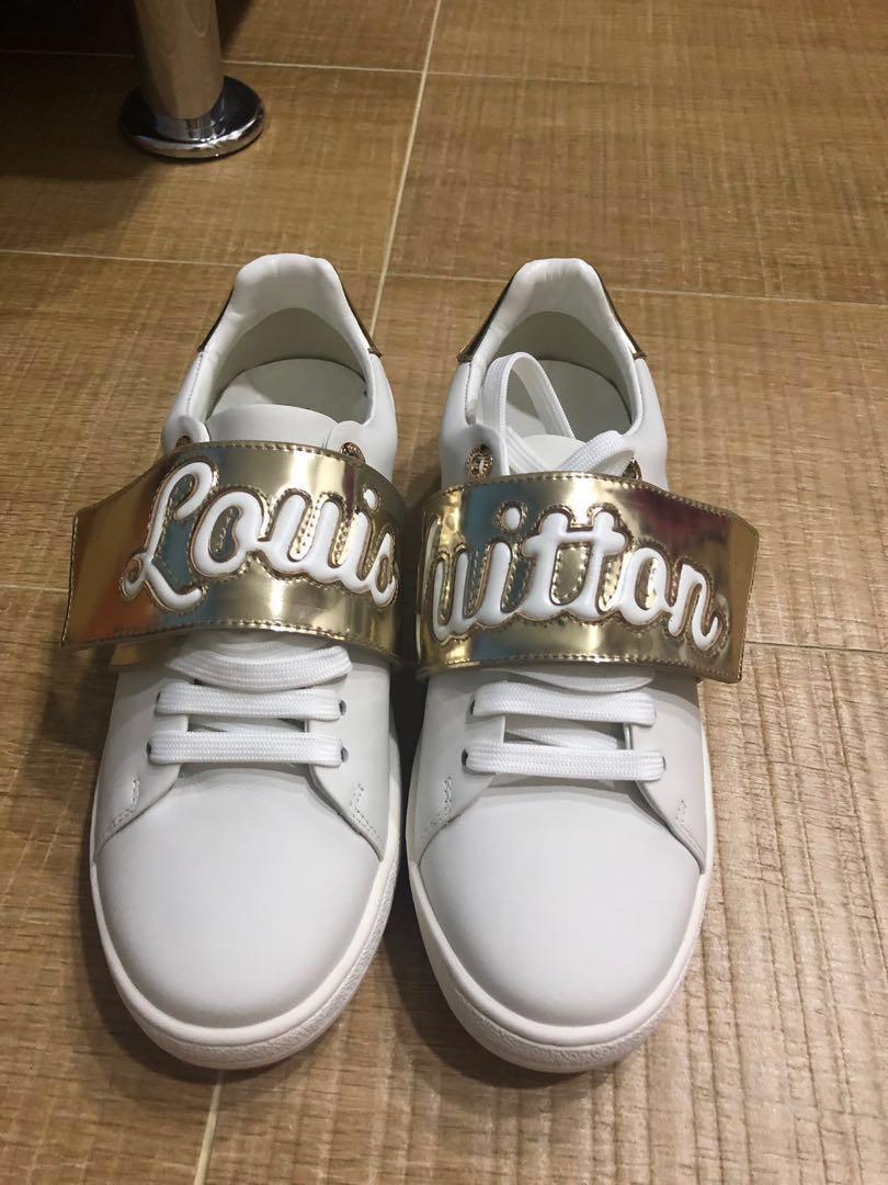 Instock frontrow sneaker white gold, Women's Fashion, Footwear, Sneakers on Carousell