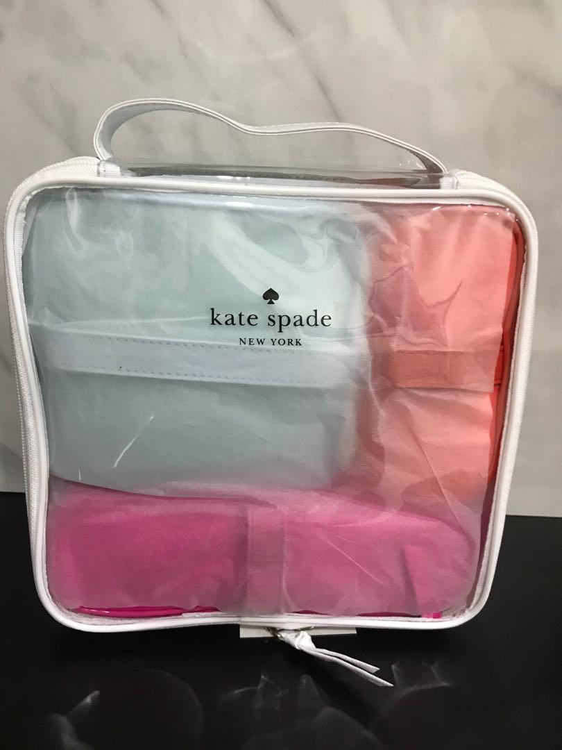 Kate Spade ♠️ 3 Piece Travel Cosmetic Bag Pouch Set, Luxury, Bags & Wallets  on Carousell