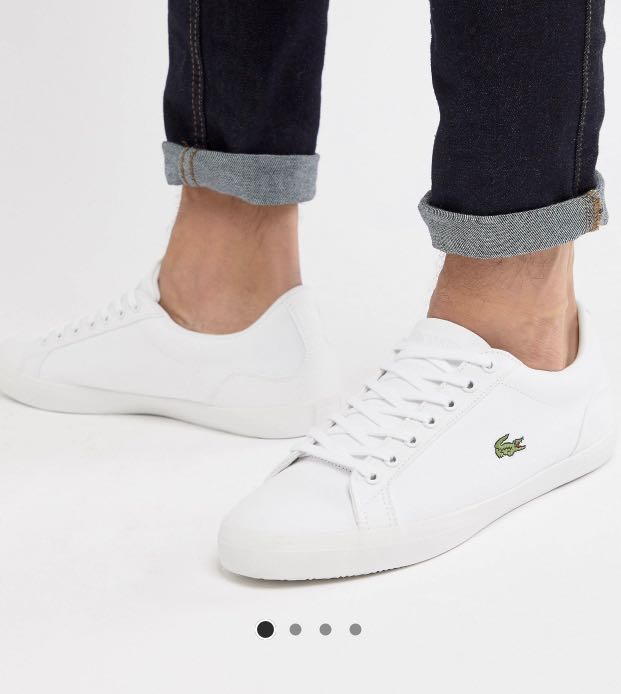 lacoste lerond sneakers in white canvas