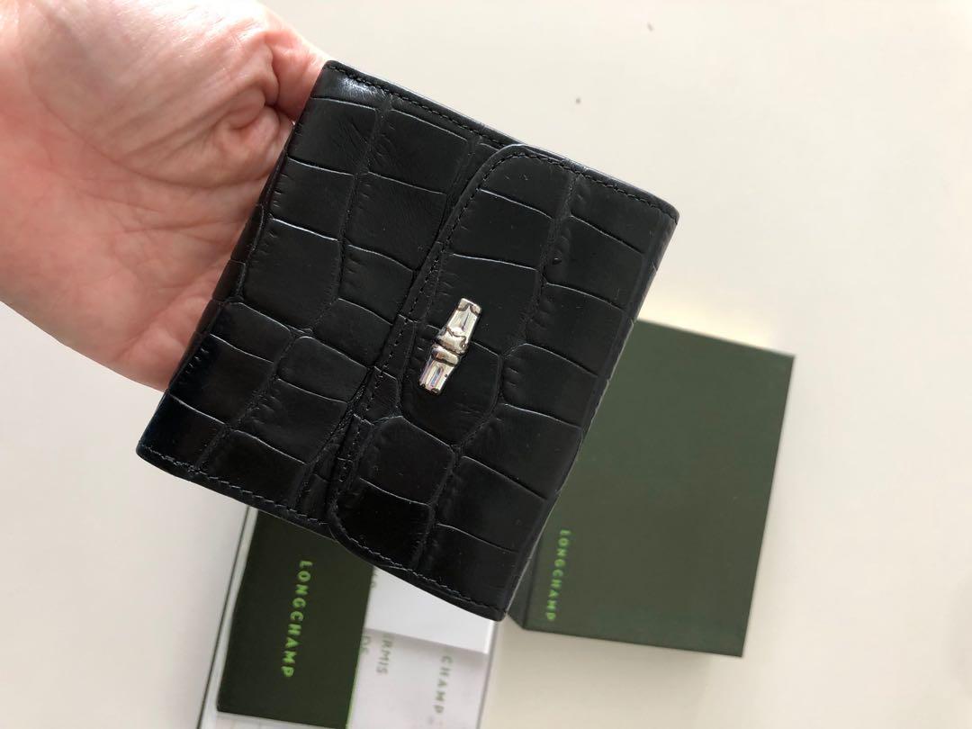 longchamp compact wallet