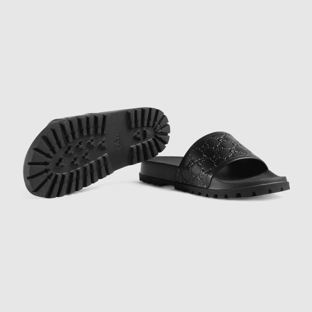 gucci signature slide sandal black
