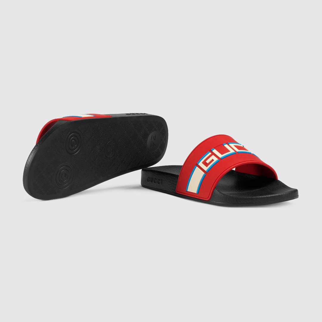 mens red gucci slides
