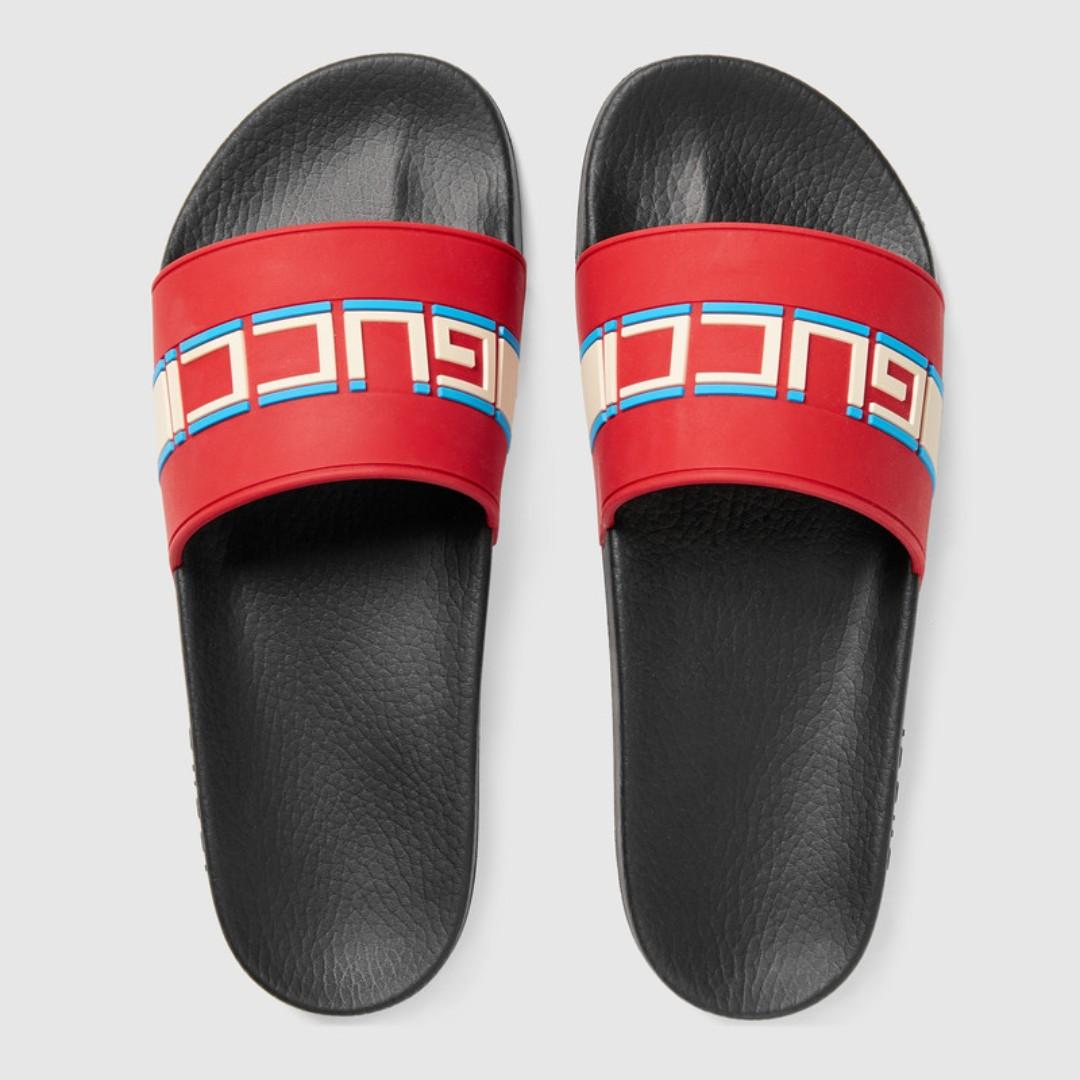 gucci stripe rubber slide sandal price