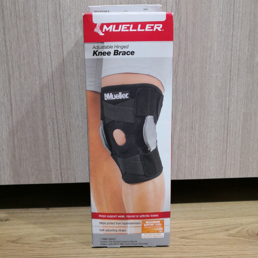 Mueller Adjustable Hinged Knee Brace, Model 6455 One Size Black