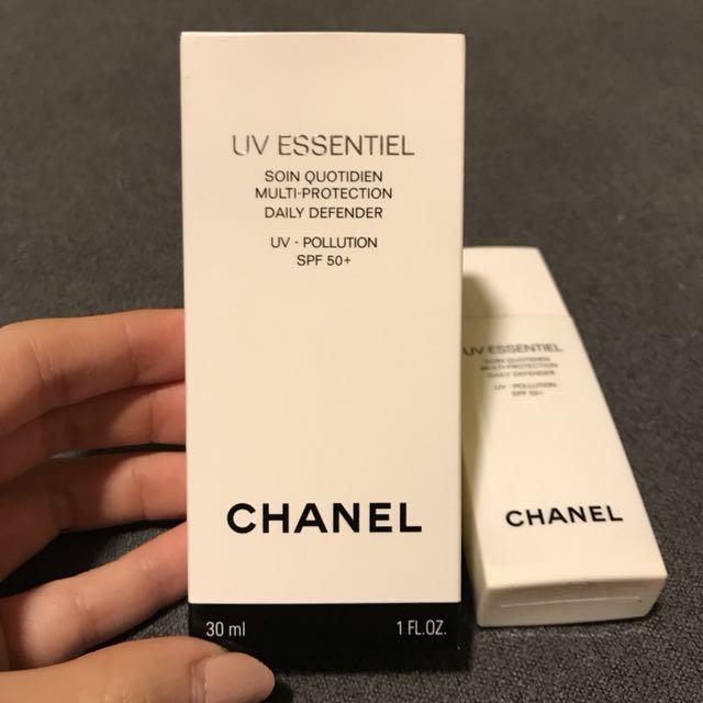 new) CHANEL UV Essentiel Multi-Protection Daily Defender UV SPF50+, Beauty  & Personal Care, Face, Face Care on Carousell