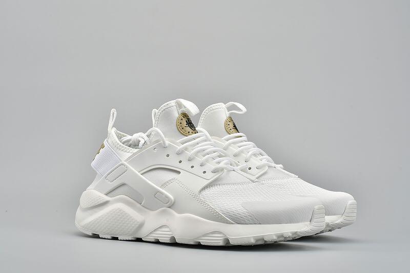 huaraches white and gold