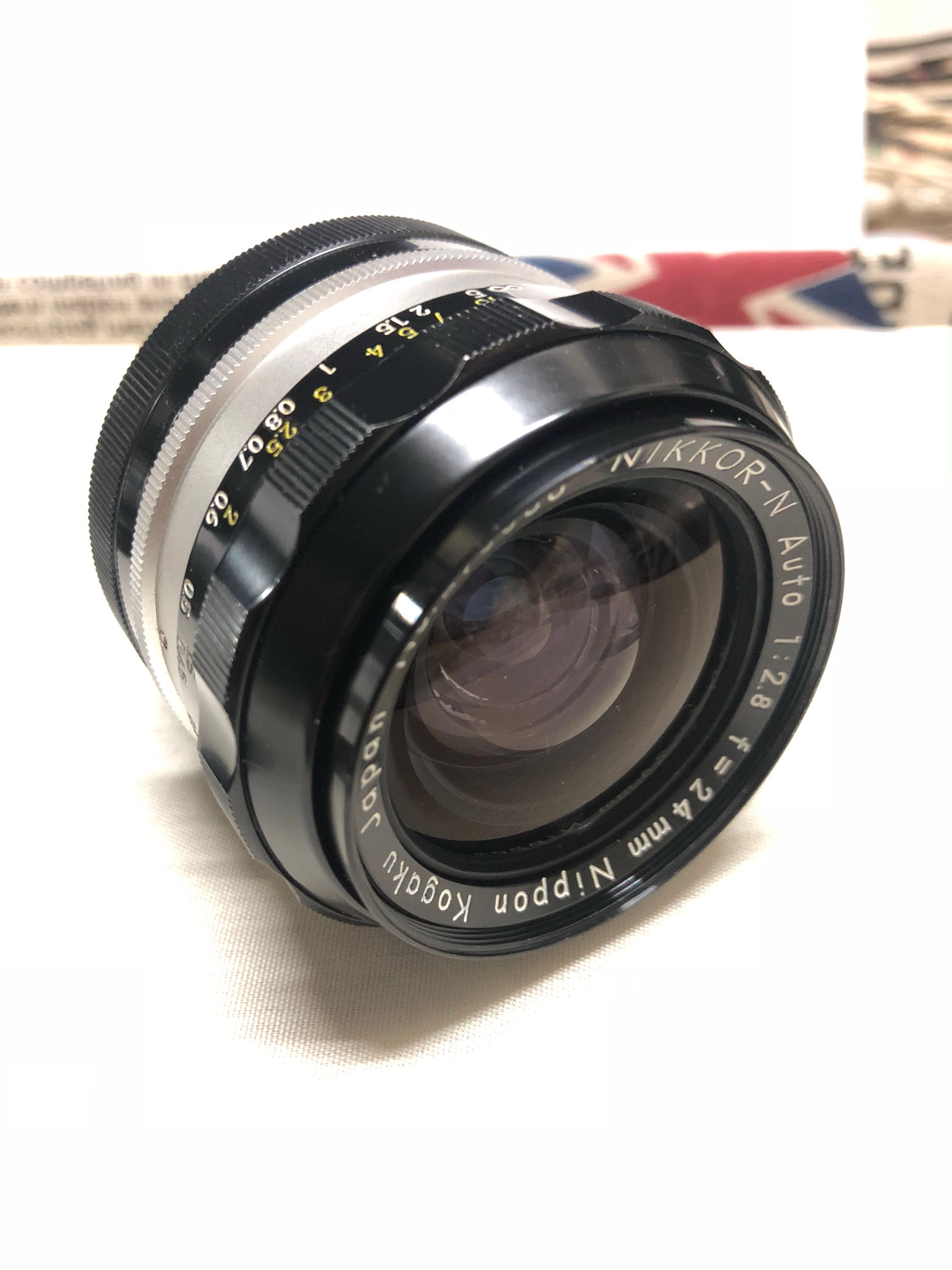 Nikon Nikkor-N 24mm F2.8 Aid 連HN-1 hood 手動鏡改AI, 攝影器材, 鏡頭及裝備- Carousell