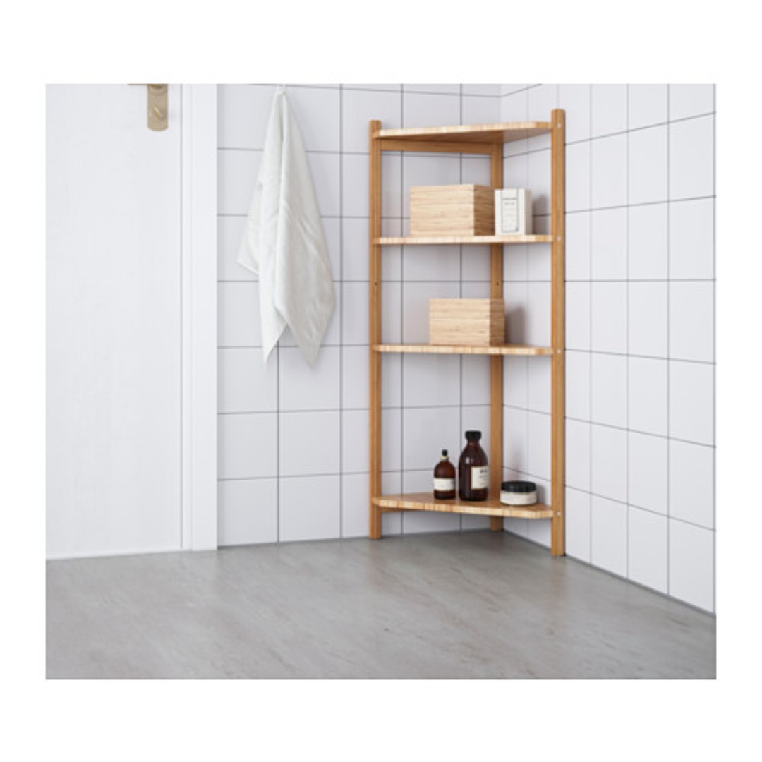 corner shelf unit with drawers