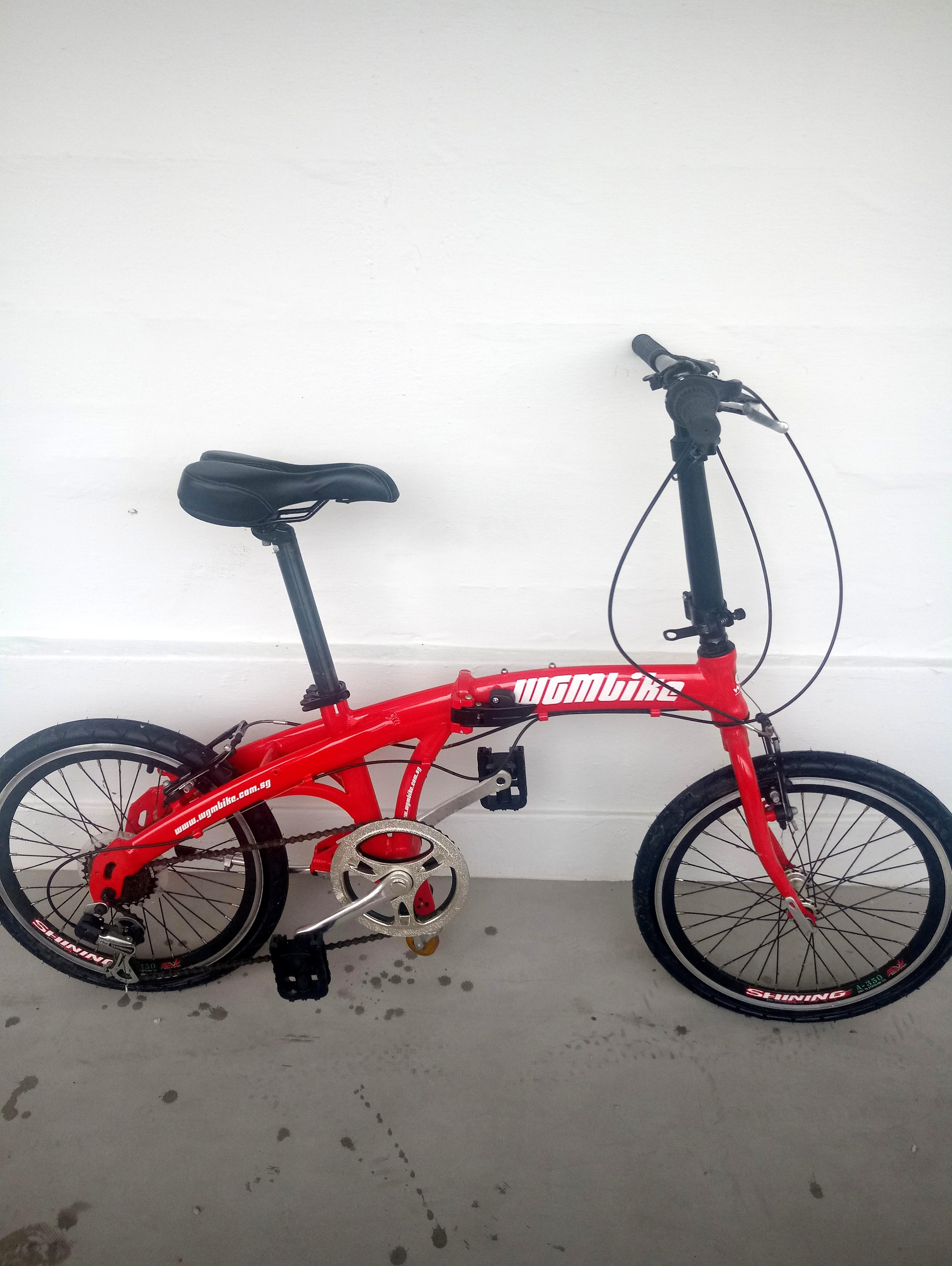 red folding bike