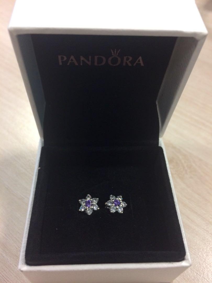REPRICED SALE SALE ORIGINAL PANDORA EARRINGS FORGET ME NOT Luxury