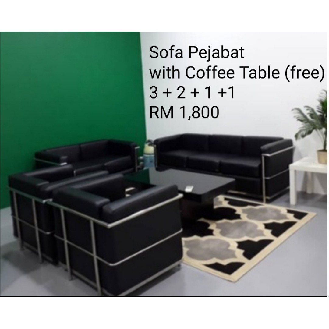 Sofa Pejabat Office Sofa with Coffee Table Furniture Home