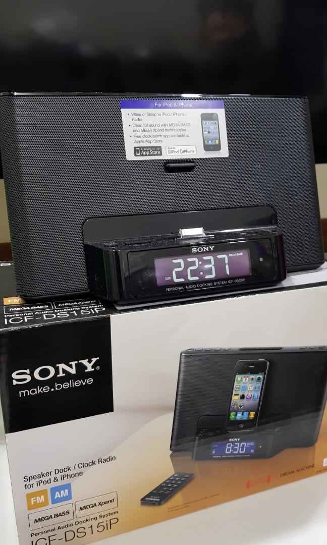 Sony Speaker Dock / Clock Radio for iPod & iPhone, Audio, Portable