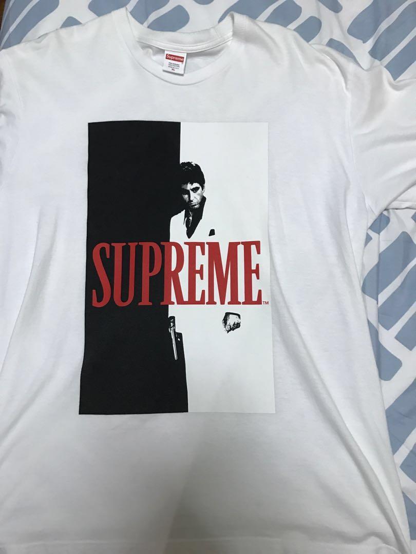 supreme scarface split tee white