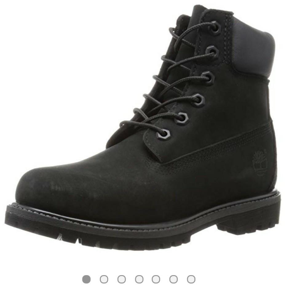 black leather timberlands womens