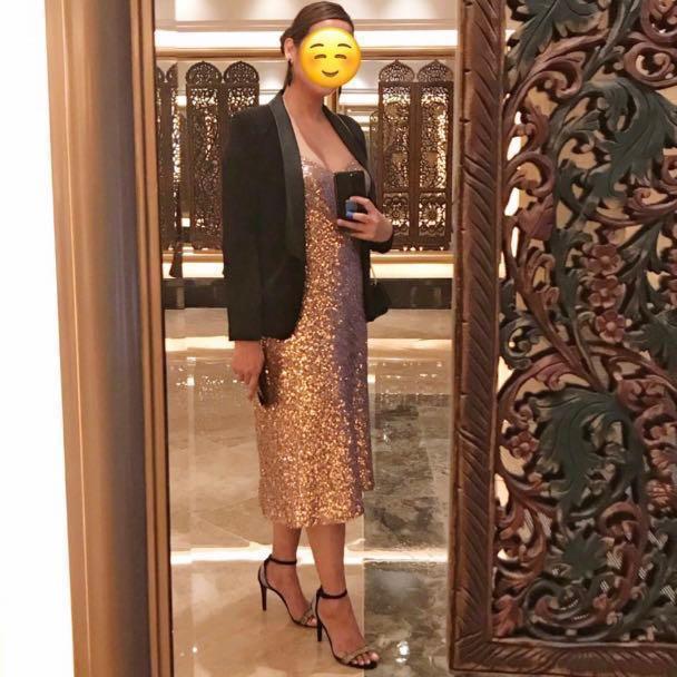 zara rose gold dress