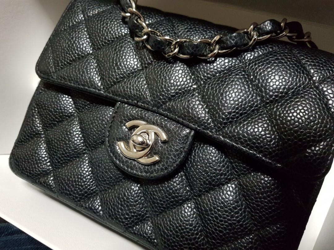 Chanel Black Caviar Square Mini Classic Flap Bag SHW – Boutique Patina