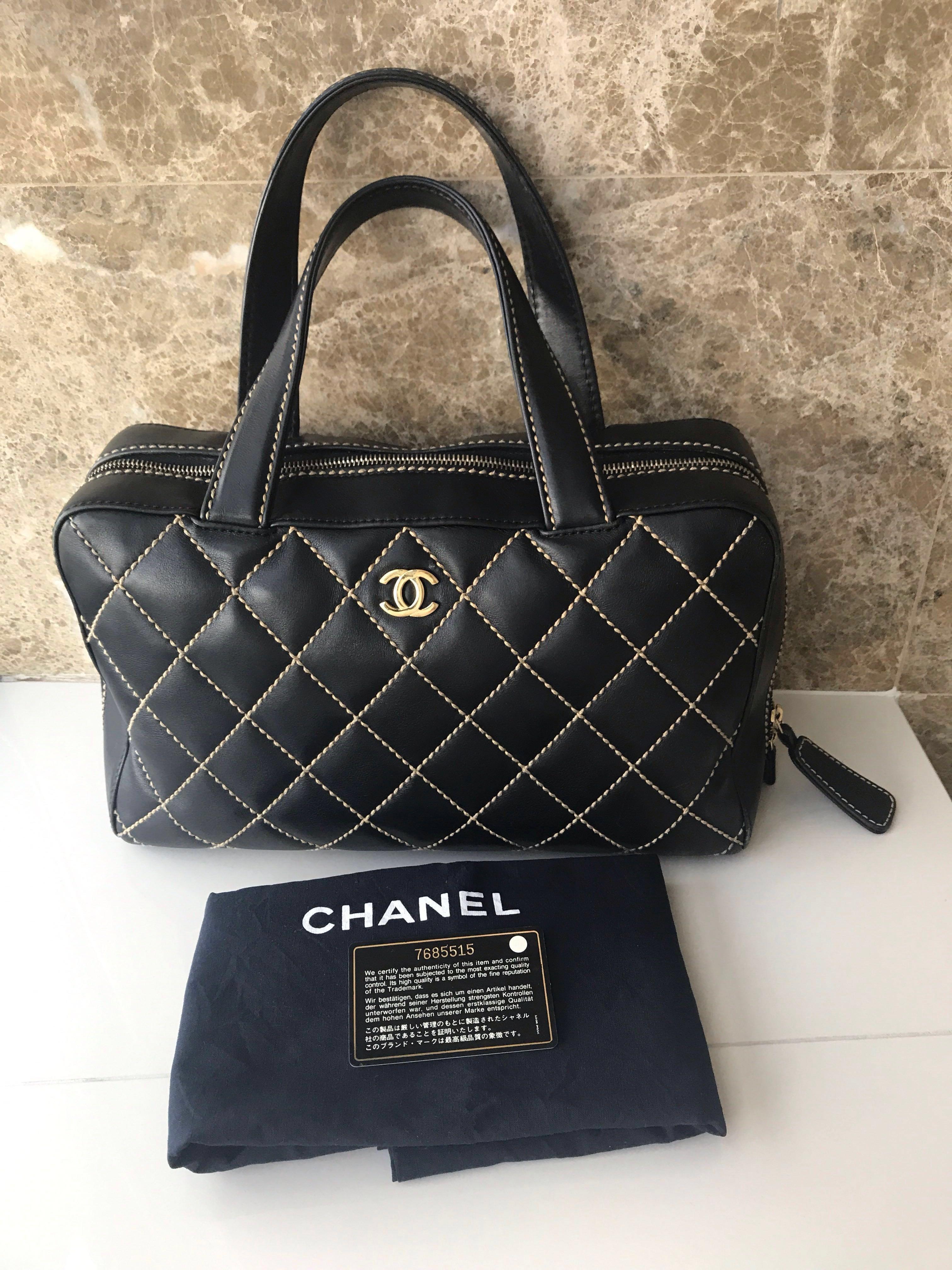 Chanel Vintage - Surpique Wool Shoulder Bag - Grey - Leather and Wool  Handbag - Luxury High Quality - Avvenice