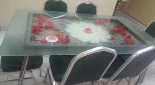Glass table chairs rm 300 only