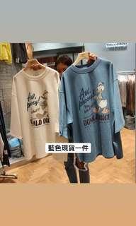韓國東大門代購 唐老鴨寬鬆中長版上衣