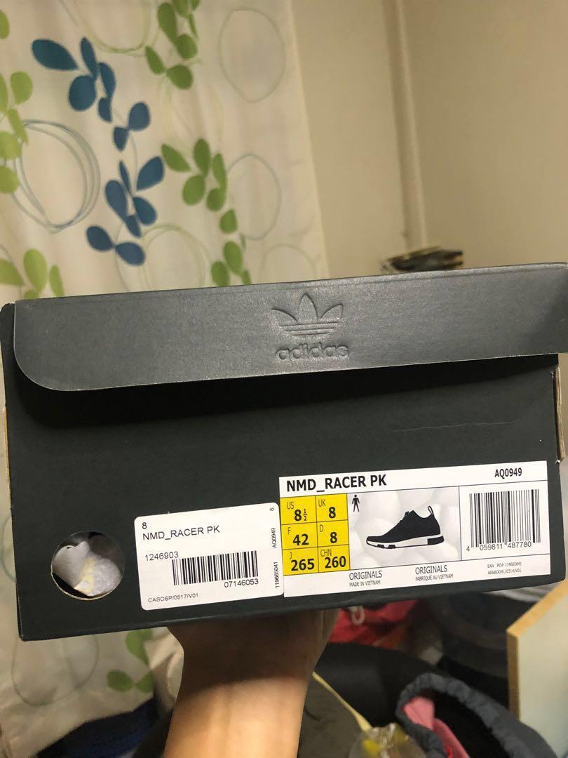 Adidas NMD Racer PK UK 8 US 8.5 Black Men s Fashion Footwear