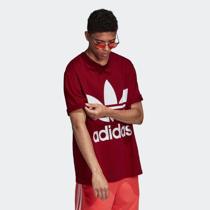 maroon adidas originals t shirt