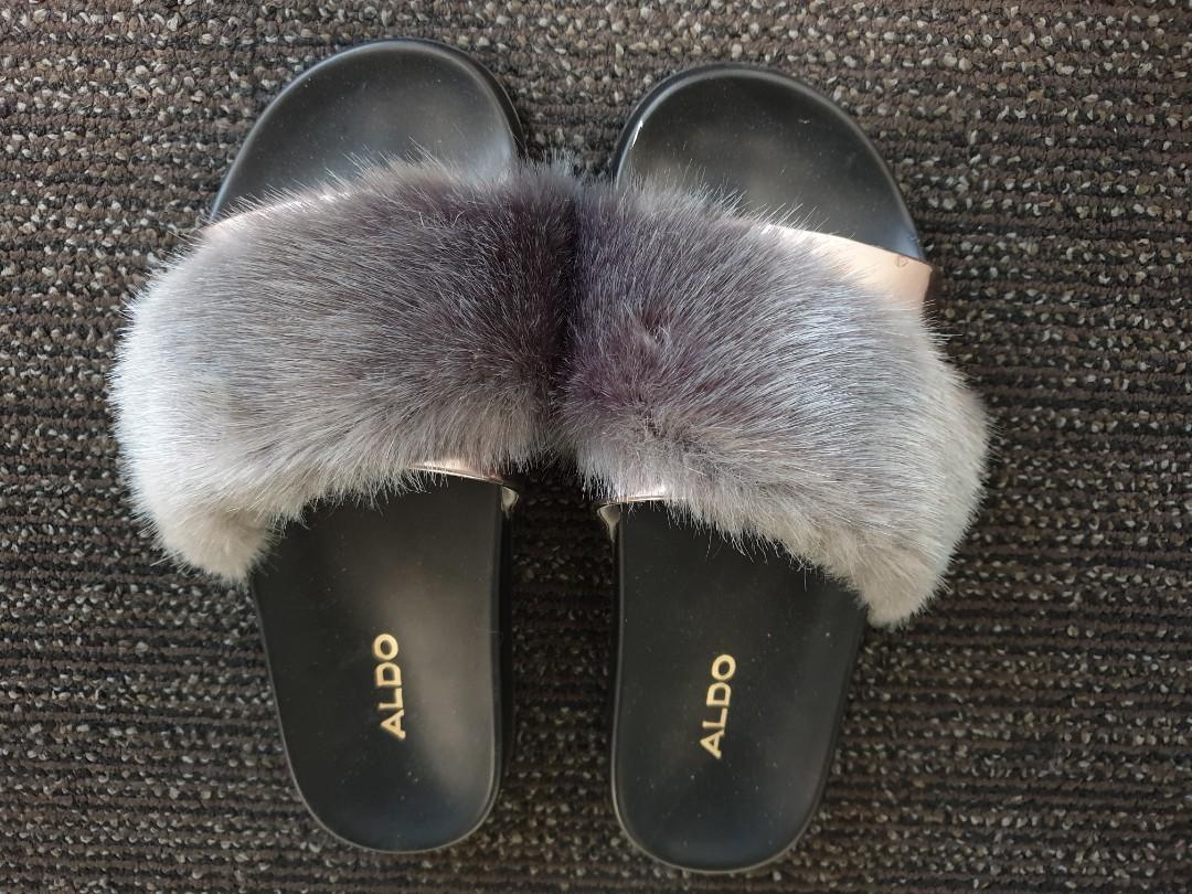 aldo fur sandals