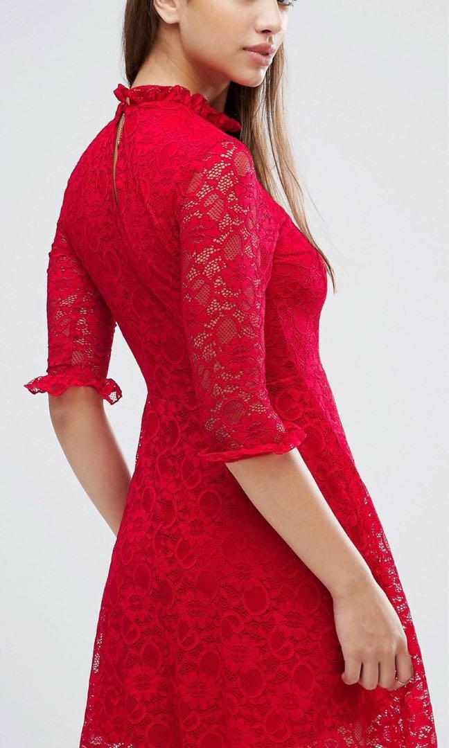 red lace dress size 18
