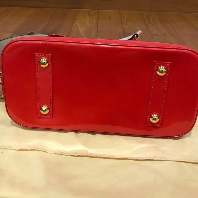 Louis Vuitton Alma Handbag Monogram Vernis MM Red 2408861